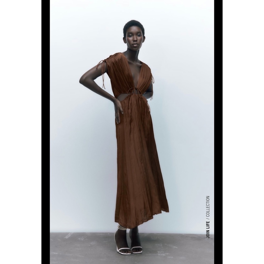 Zara cut out satin dress XS